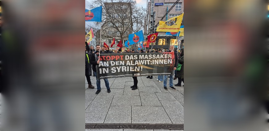 Frankfurt’ta Suriye’de Alevilere Yönelik yapılan Katliam ve vahşet protesto edildi.