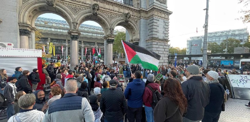 Luzern'de Sumud Filosu ile Dayanışma Eylemi