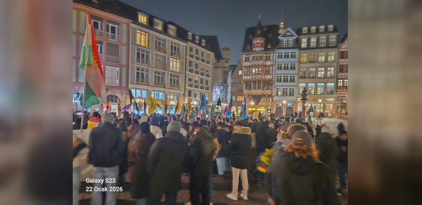 Frankfurtta Rojava ile Dayanışma Mitingi