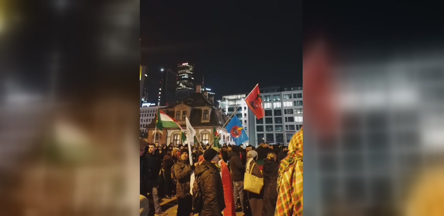 Frankfurt'ta, Rojava Eylemleri Devam Ediyor