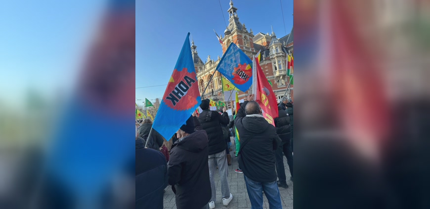 Amsterdam'da Kitlesel Rojava Eylemi