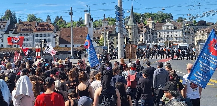 Luzern’de Faşist Yürüyüş Girişimine Karşı Protesto
