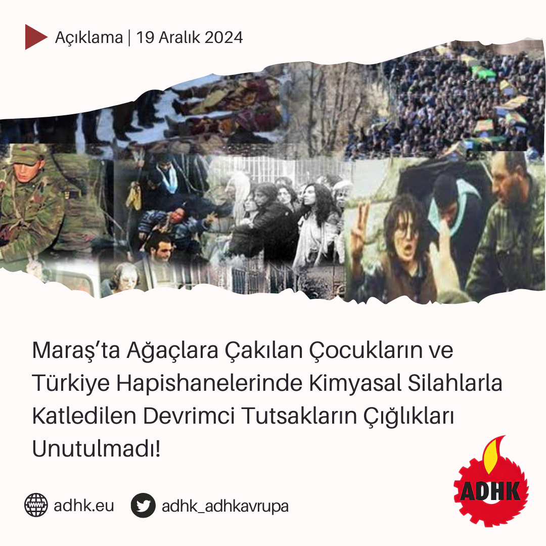 Maraş’ta Ağaçlara Çakılan Çocukların ve Türkiye Hapishanelerinde Kimyasal Silahlarla Katledilen Devrimci Tutsakların Çığlıkları Unutulmadı! konulu fotoğraflar