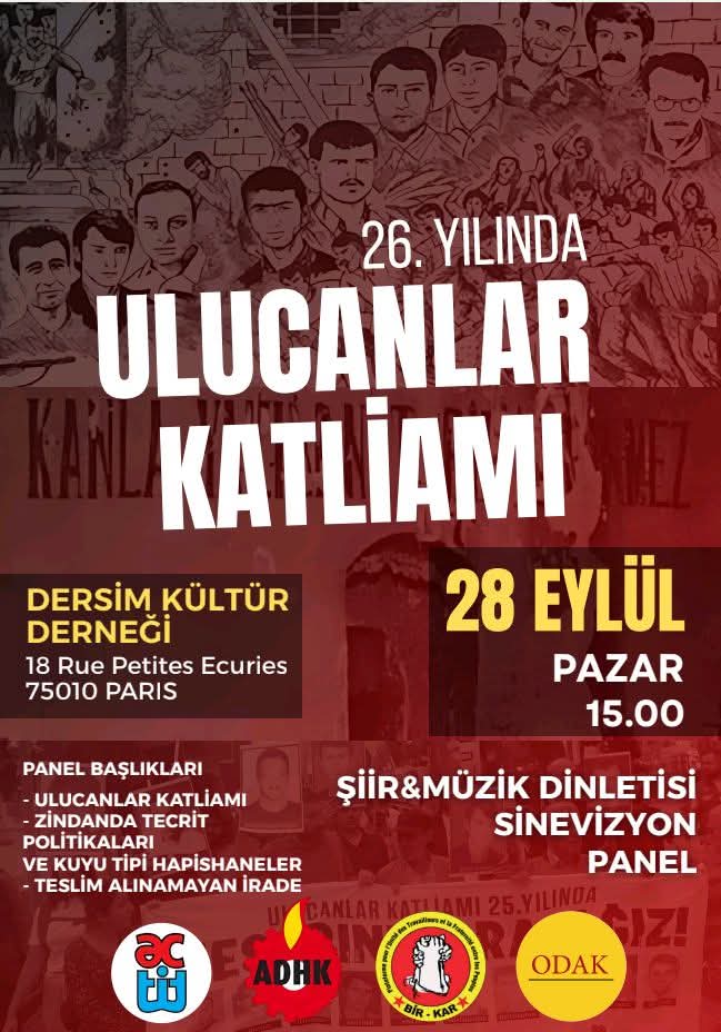 26. Yılında Ulucanlar Katliamı Paris’te Anılacak konulu fotoğraflar