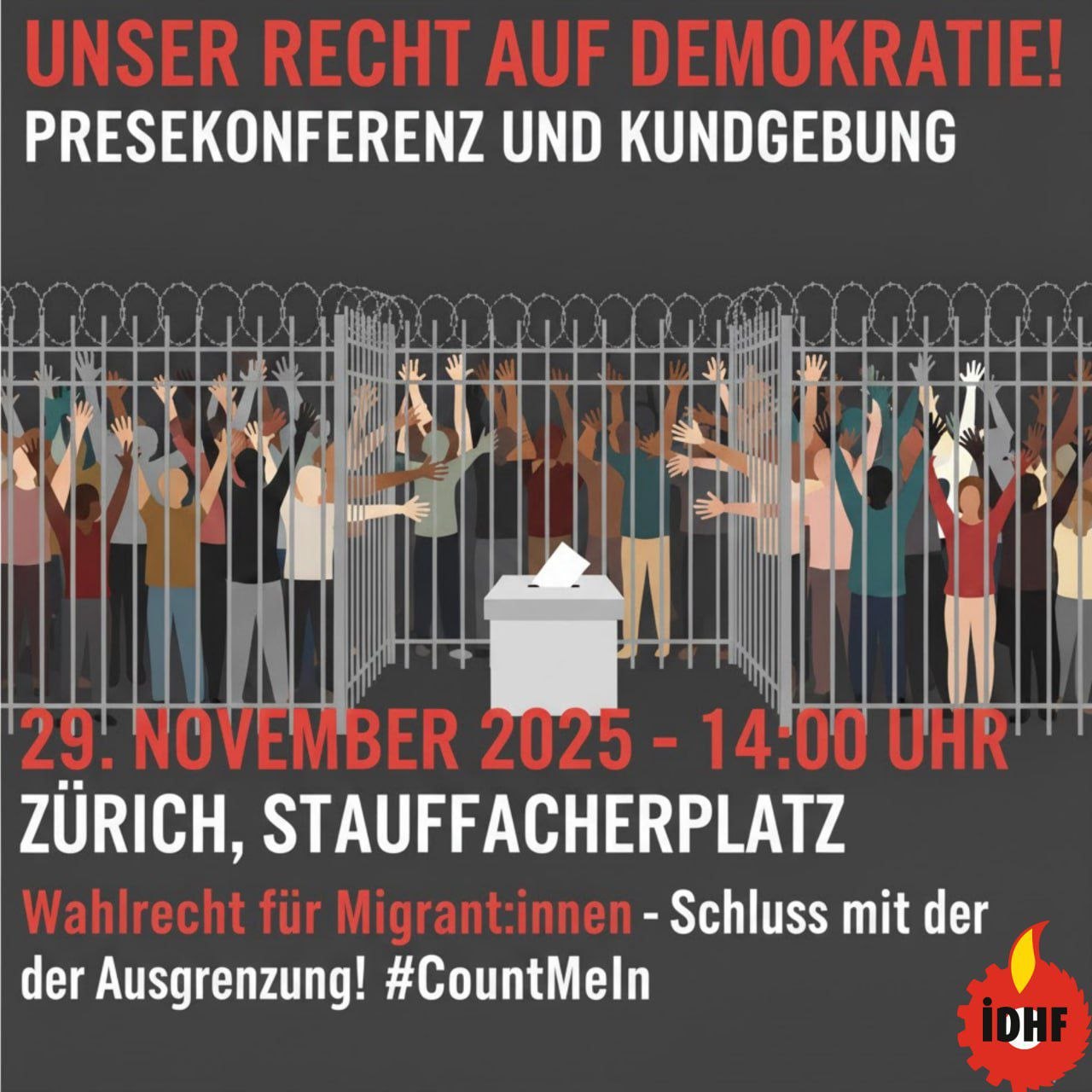 Kampagne für das Wahlrecht der Migrant:innen konulu fotoğraflar