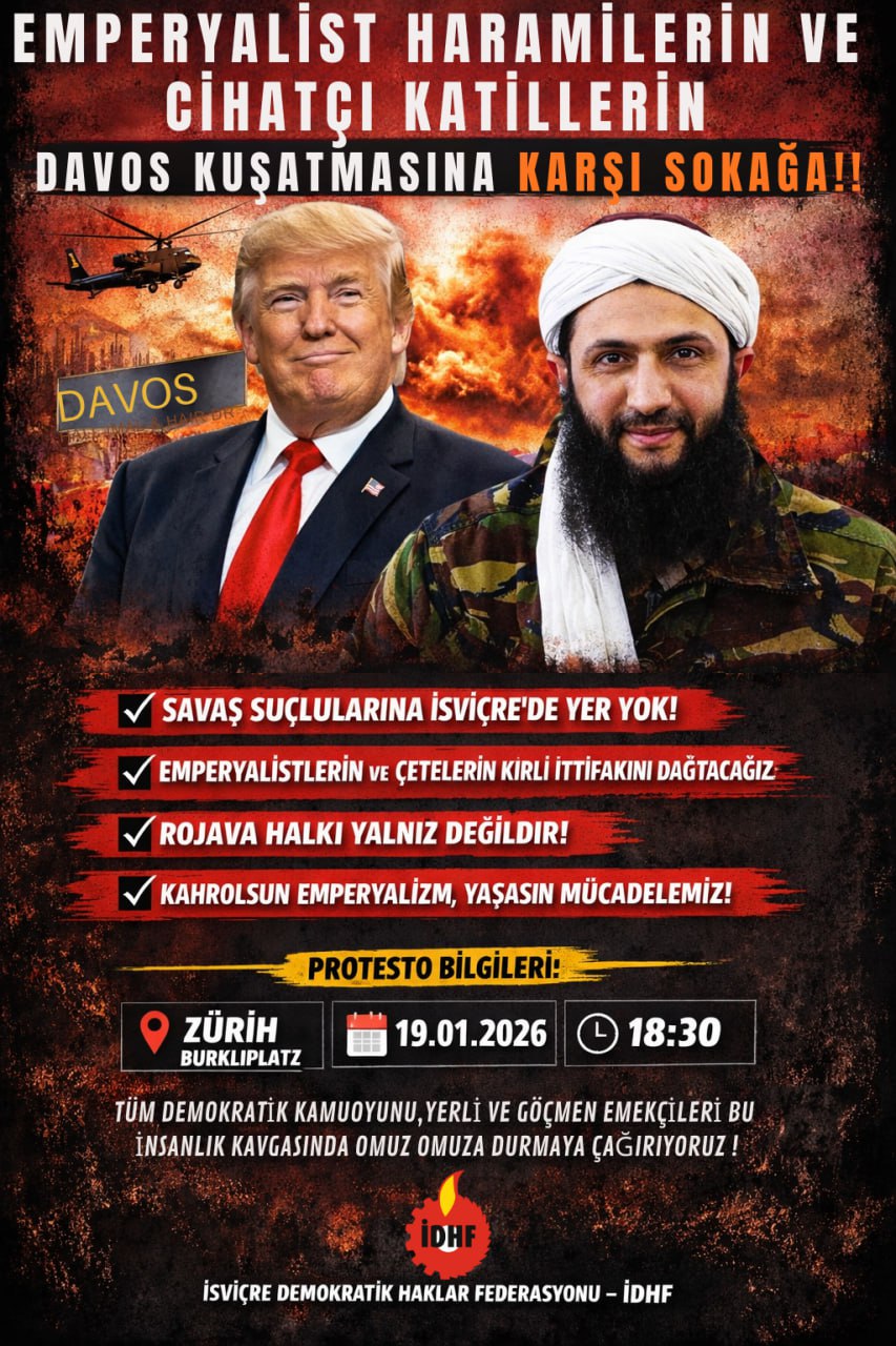 İDHF'den Açıklama: Emperyalist Haramilerin ve Cihatçı Katillerin Davos Kudatmasına Karşı Sokağa! konulu fotoğraflar
