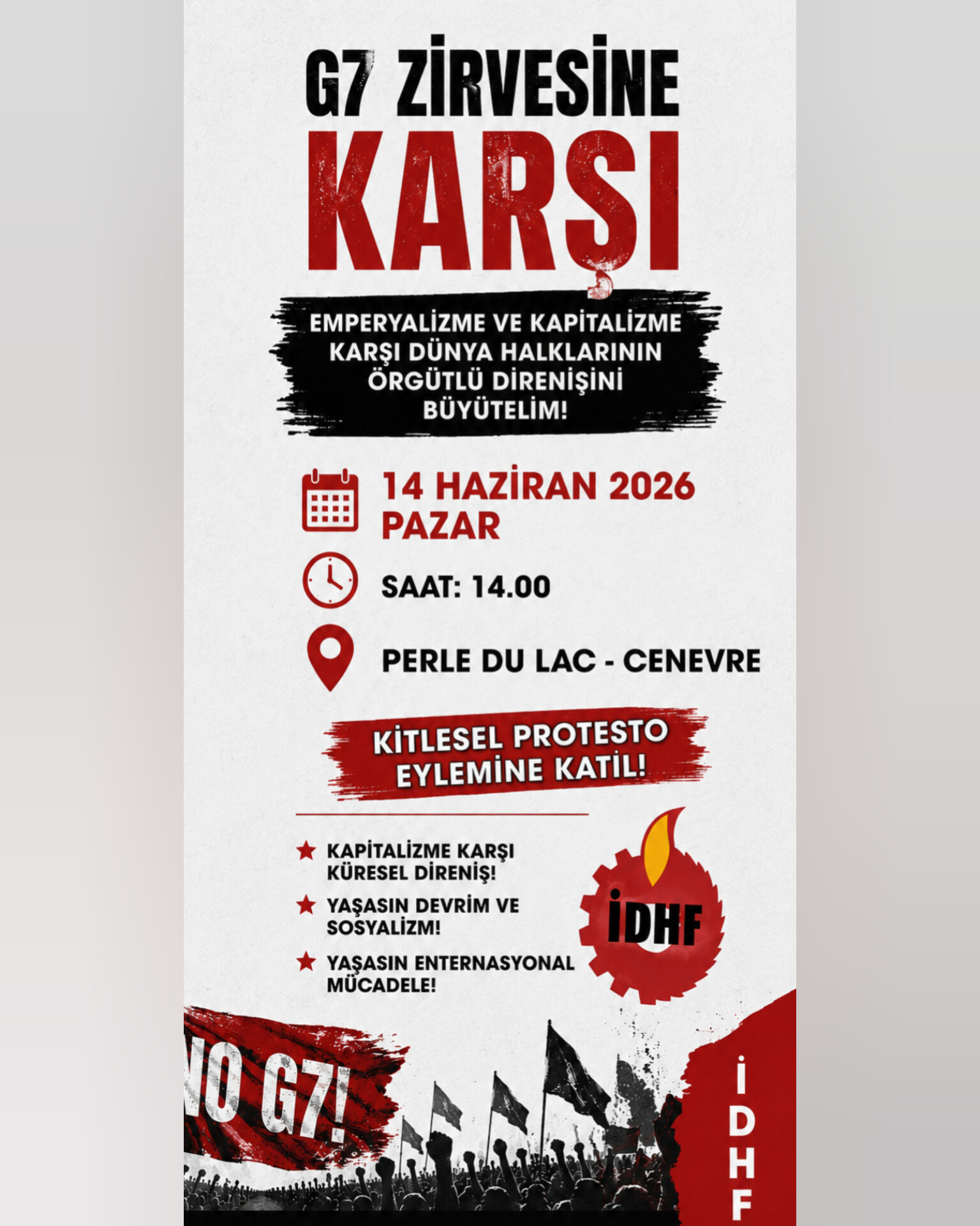 İDHF'den G7 Zirvesi'ne Karşı Cenevre'de Protesto Çağrısı konulu fotoğraflar
