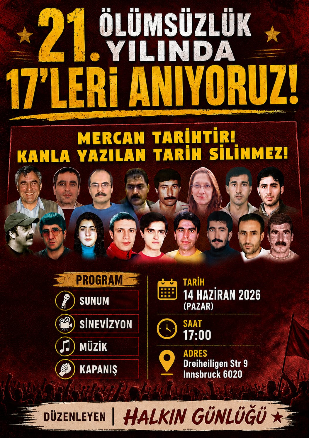 İnnsbruck'da 17'ler Anmasına Çağrı konulu fotoğraflar